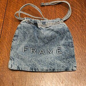FRAME Denim Drawstring Small Bag. 9" x 8".
